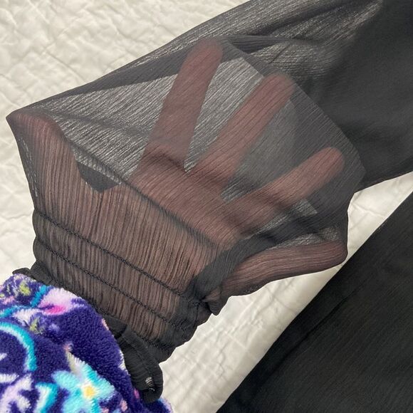 Ann Taylor Black Peasant High Neck Blouse size Small - Picture 5 of 12